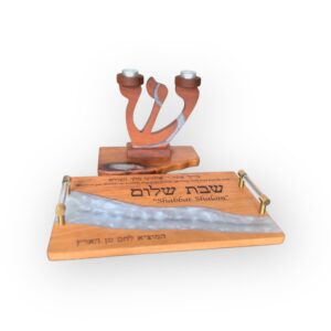Shabbat Set Wood and Epoxy