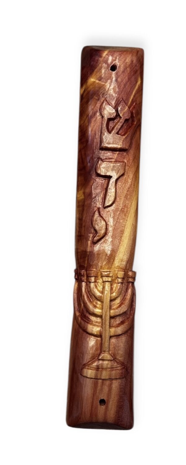 Carved Mezuza Menora