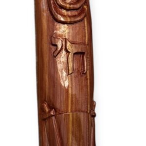 Carved Mezuza in Aromatic Cedar Wood (Hi Tora Scroll)